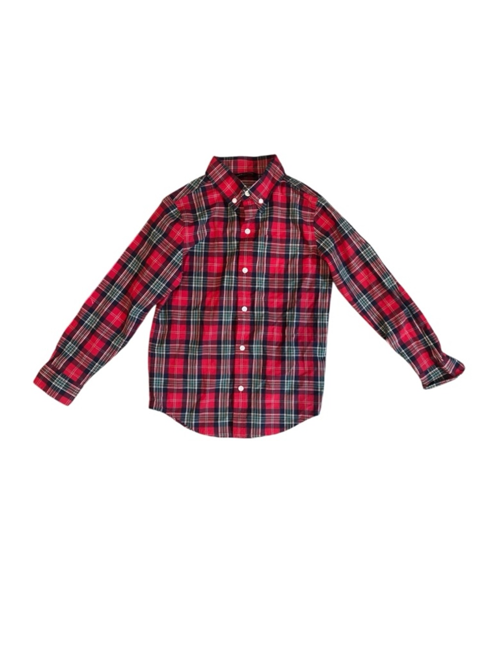 Janie and Jack Boys Size 6 Red Plaid Button-Down Shirt Casual Dress Shirt Used